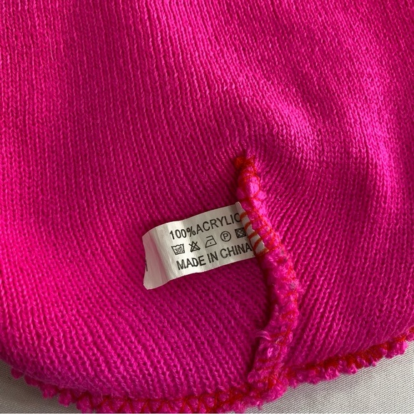 Hot Pink “MOB” Embroidered Cuffed Beanie - Picture 3 of 4